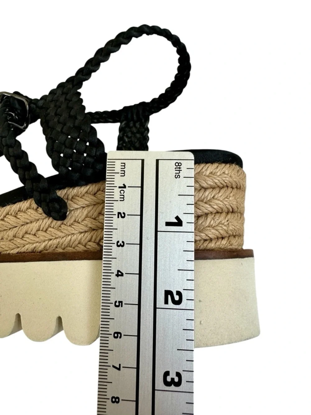 Bibi Lou Ariel Woven Platform Sandals Black Braided Espadrille Size 40/9
